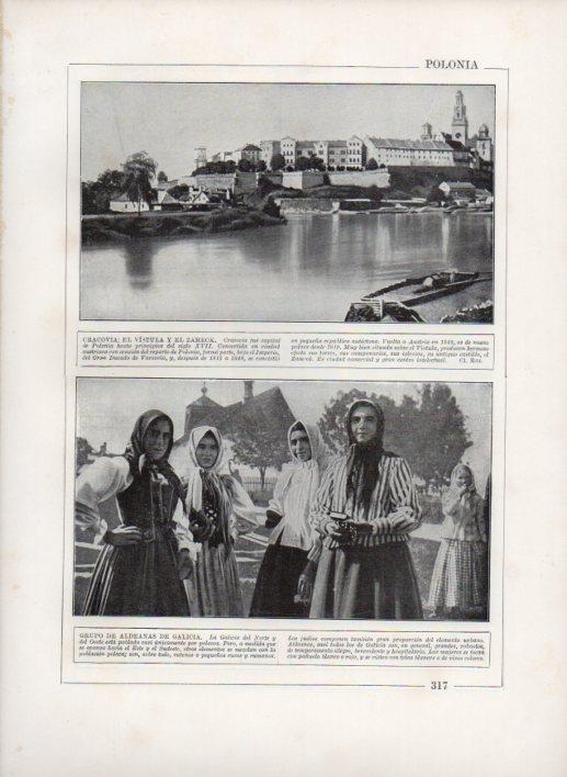 LAMINA V27734: Vista del Vistula y el Zameck y aldeanas de Galicia en Polonia