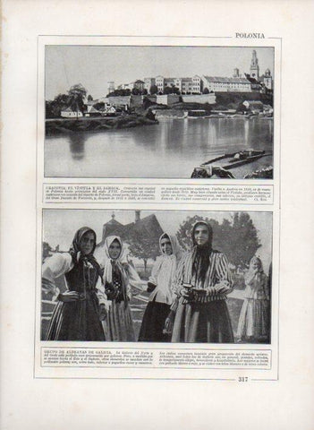 LAMINA V27734: Vista del Vistula y el Zameck y aldeanas de Galicia en Polonia