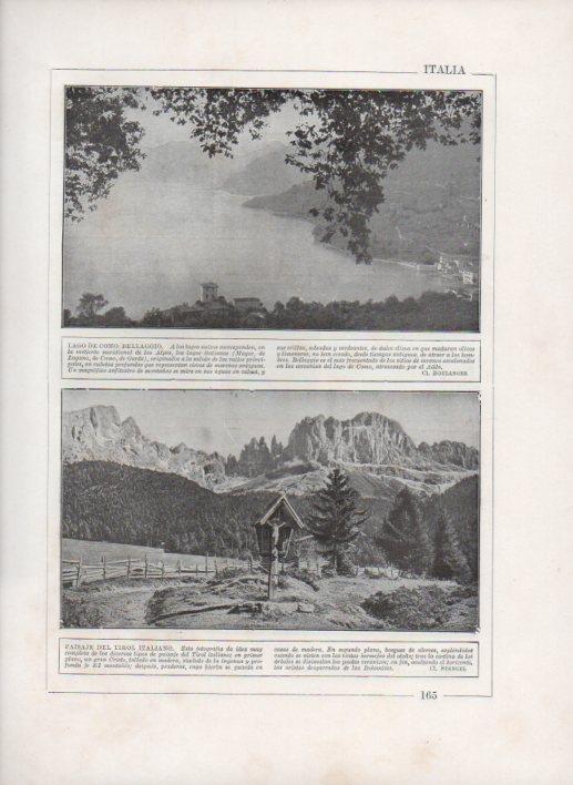 LAMINA V27722: Lago de Como y el Tirol italiano