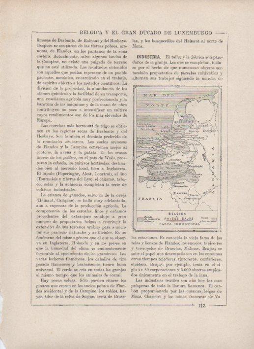 LAMINA V27706: Mapa carta industrial de Belgica y Paises Bajos