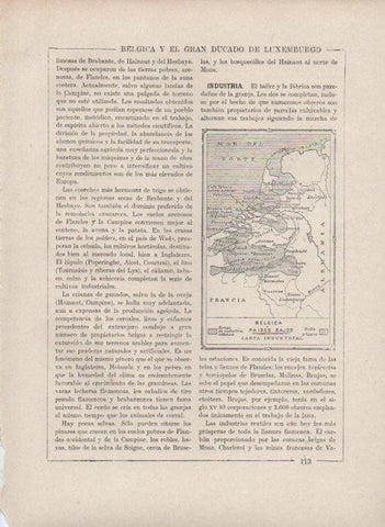 LAMINA V27706: Mapa carta industrial de Belgica y Paises Bajos