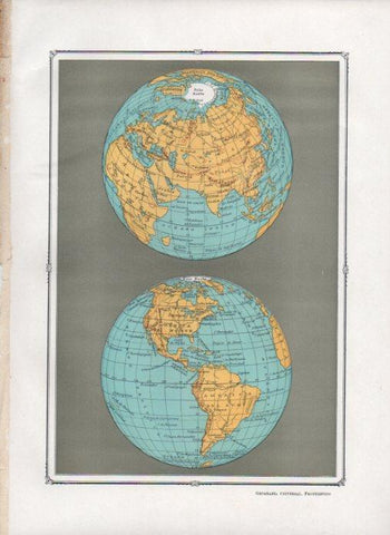 LAMINA V27679: Globo terraqueo