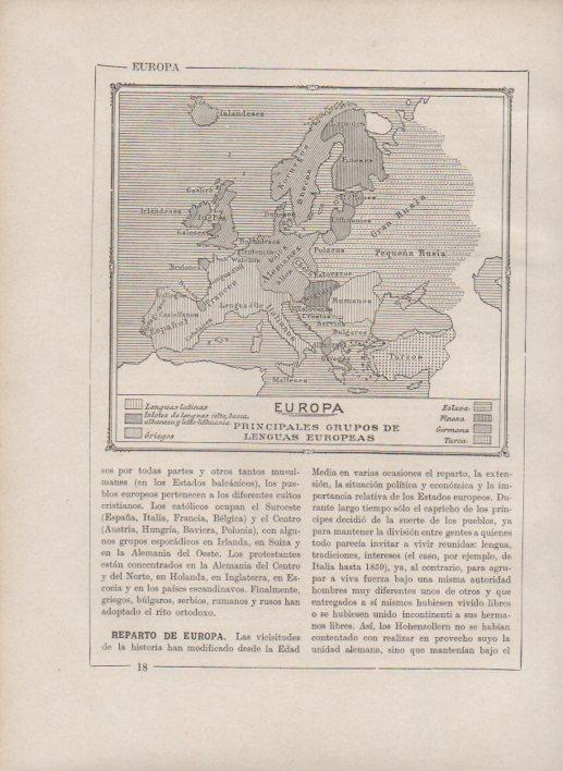 LAMINA V27681: Mapa de las lenguas en Europa