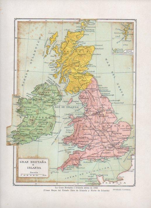 LAMINA V27683: Mapa de Gran Bretaña e Irlanda