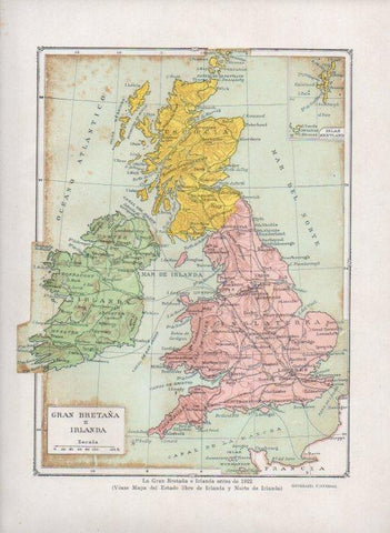 LAMINA V27683: Mapa de Gran Bretaña e Irlanda