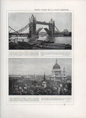 LAMINA V27688: Vista y puente de la Torre en Londres