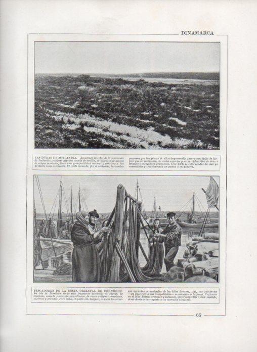 LAMINA V27691: Dunas de Jutlandia y pescadores de Bornholm, Dinamarca