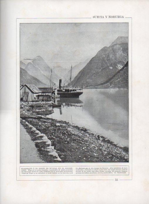 LAMINA V27692: Fjaerland y Golfo de Mundal en el Sonefjord, Noruega