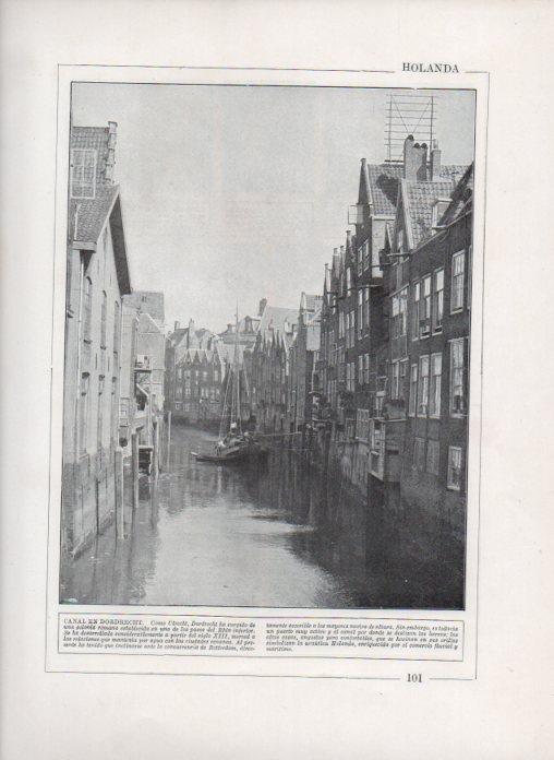 LAMINA V27693: Canal en Dordrecht, Holanda