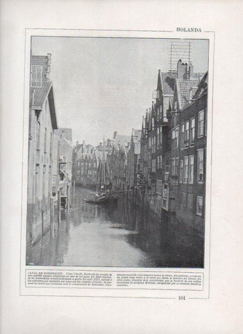 LAMINA V27693: Canal en Dordrecht, Holanda