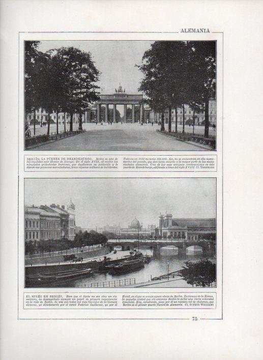 LAMINA V27697: Puerta de Brandeburgo y El Spree en Berlin