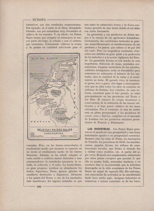 LAMINA V27699: Mapa de la agricultura en Belgica y los Paises Bajos