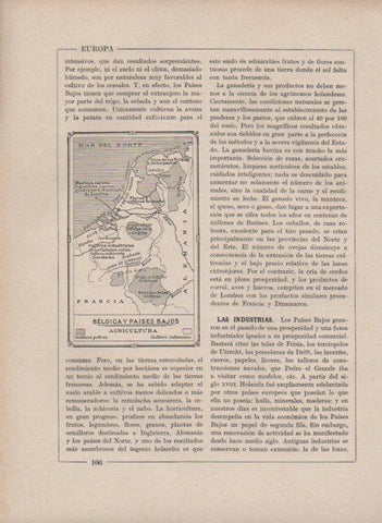 LAMINA V27699: Mapa de la agricultura en Belgica y los Paises Bajos