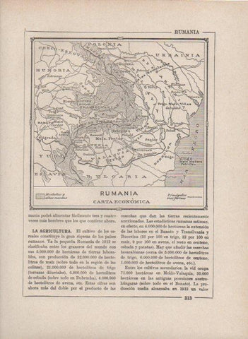 LAMINA V27735: Mapa de las montañas y lineas ferreas en Rumania