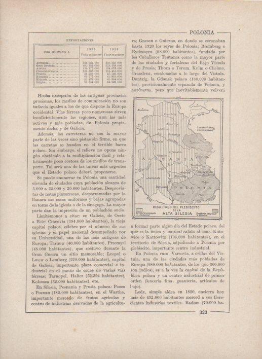 LAMINA V27738: Mapa del resultado del plebiscito de la Alta Silesia