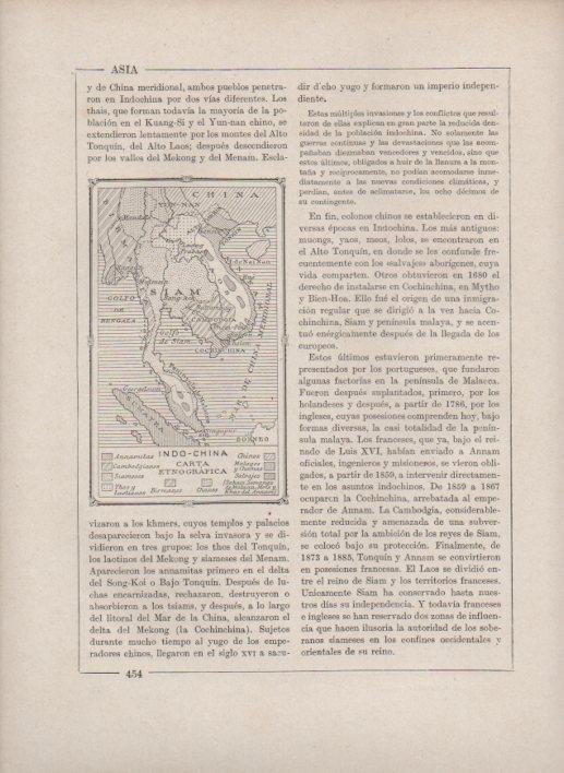 LAMINA V27772: Mapa carta etnografica de Indochina