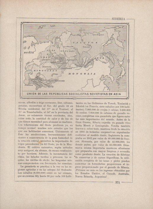 LAMINA V27777: Mapa de la Union de las Republicas Socialistas Sovietistas en Asia