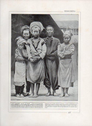 LAMINA V27779: Alto Tonquin grupo de Meos en Indochina