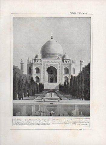 LAMINA V27787: Vista del Taj Mahal