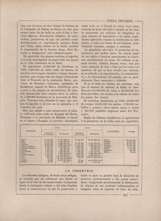 LAMINA V27788: Cultivos de la India en 1925 y 1926