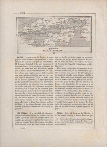 LAMINA V27768: Mapa mar interior de Japon