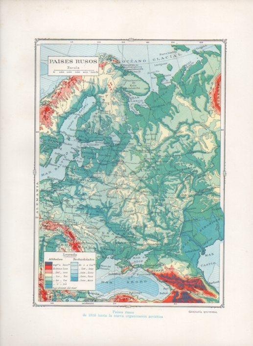 LAMINA V27745: Mapa de los Paises Rusos en 1918