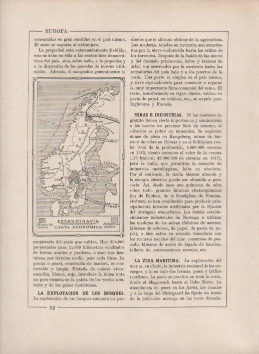 LAMINA V27749: Mapa economico de Escandinavia