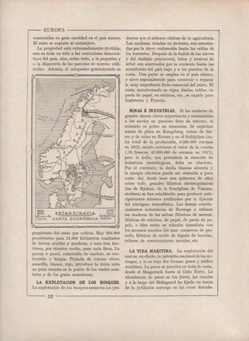 LAMINA V27749: Mapa economico de Escandinavia