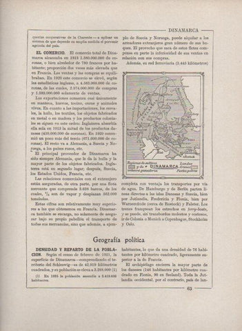 LAMINA V27750: Mapa de las zonas de cultivo de Dinamarca