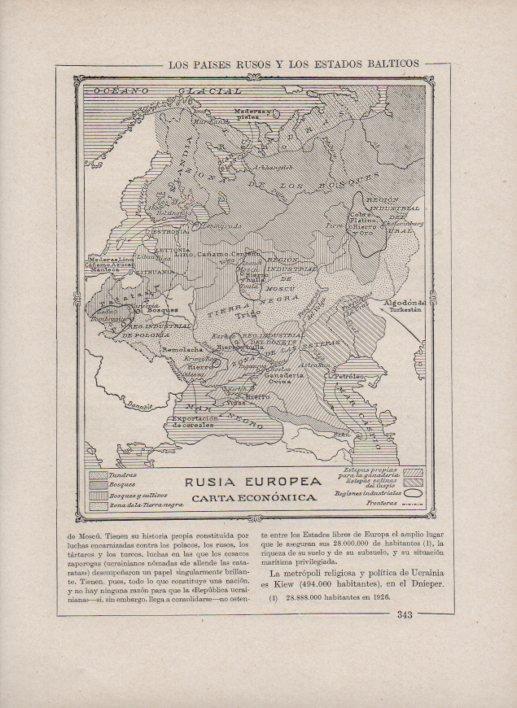 LAMINA V27753: Mapa economico de Rusia europea