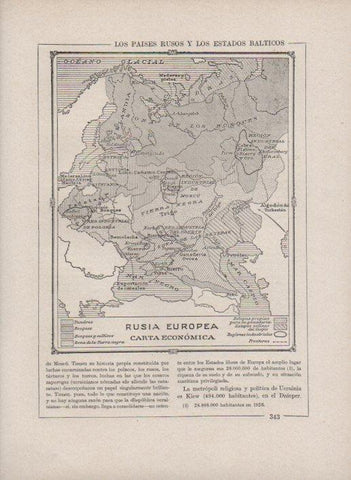 LAMINA V27753: Mapa economico de Rusia europea