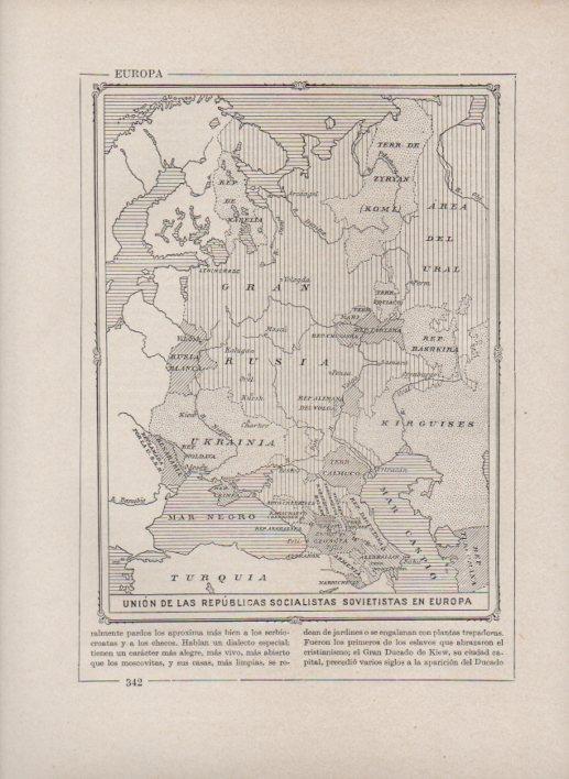 LAMINA V27754: Mapa de la Union de las Republicas Socialistas Sovietistas en Europa