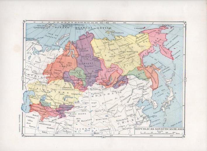 LAMINA V27756: Mapa de las Republicas Sovieticas de Asia