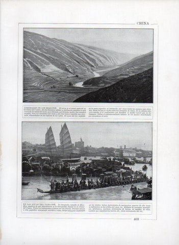 LAMINA V27761: Arrozales de los Miao-Tse y Aguas del Yang-Tse en Hankeu