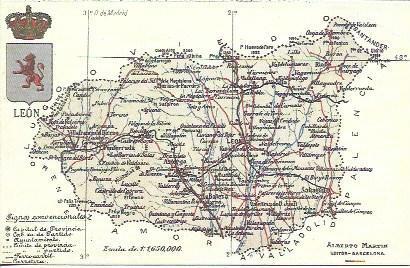 POSTAL A2339: Mapa de la provincia de Leon