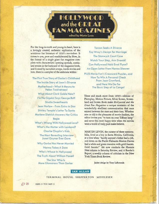 LAMINA 34612: Contraportada de Hollywood and the Great Fanmagazines
