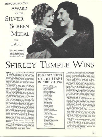 LAMINA 34601: Ganadores del Silver Screen Medal de 1935