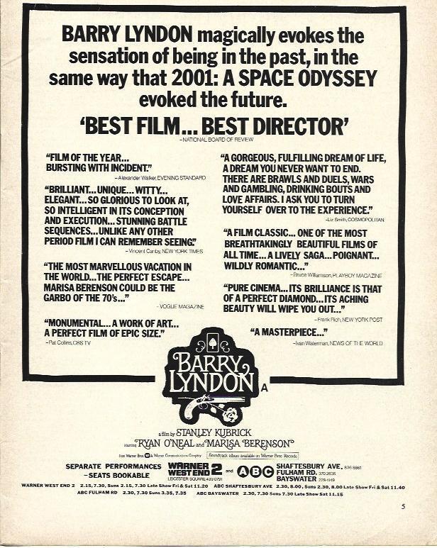 LAMINA 34643: Publicidad de Barry Lyndon 