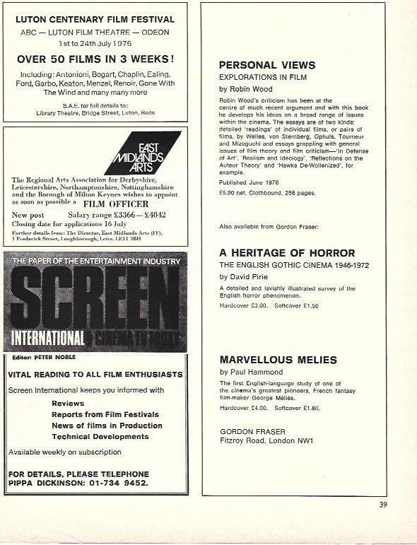 LAMINA 34634: Publicidad de Screen International Cinema