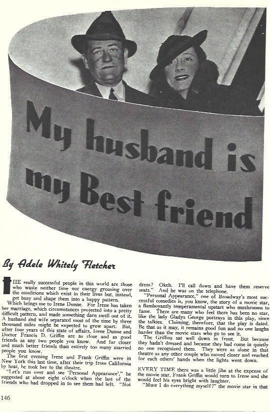 LAMINA 34599: Irene Dunne y su marido