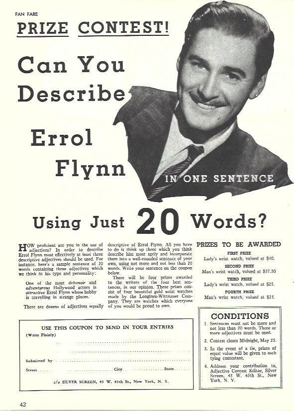 LAMINA 34549: Concurso de Errol Flynn