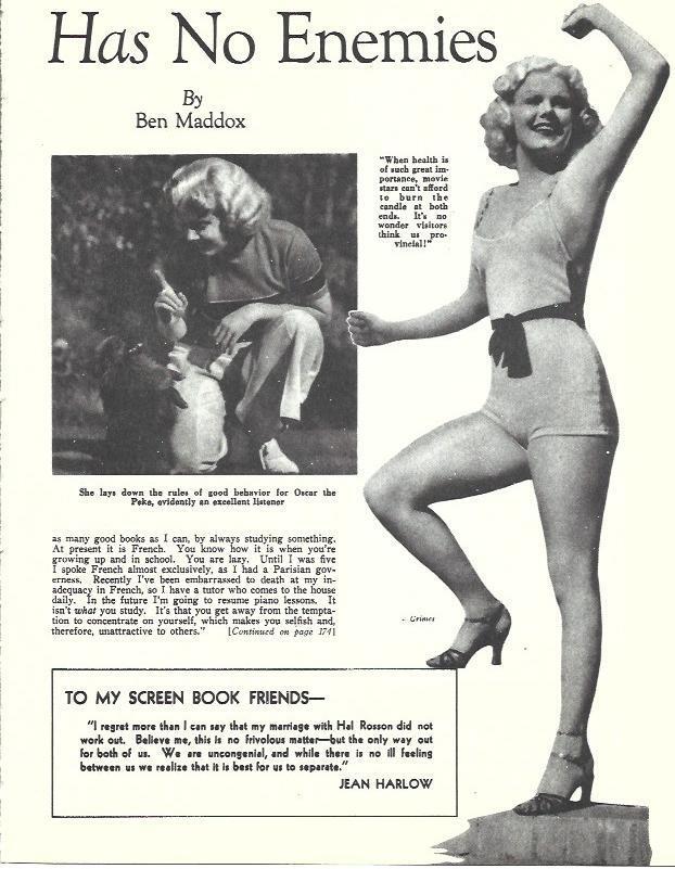LAMINA 34541: Jean Harlow con su perro