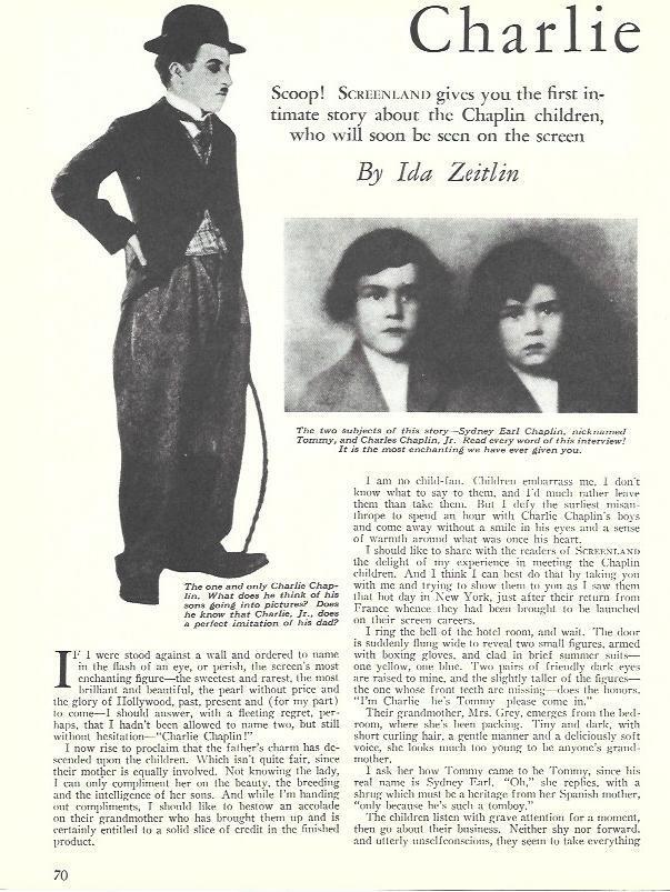 LAMINA 34563: Charlie Chaplin y sus hijas
