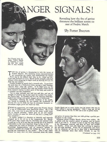 LAMINA 34579: Kay Francis y Freddie March