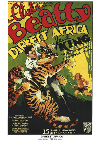 Poster DIN 4 numero 1016: Darkest Africa, entire serial, 1936:  Clyde Beatty