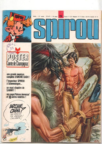 Revista Spirou num 1784: 22/6/72 (FALTA EL POSTER) - Une grande aventure compléte d'Archie Cash