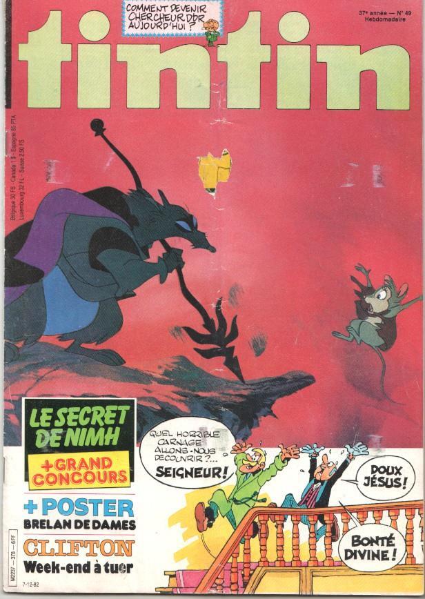 Revista Tintin num 49, año 37, 7/12/82: Poster Brelan de Dames