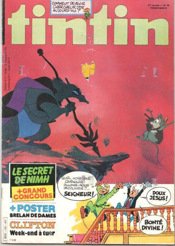 Revista Tintin num 49, año 37, 7/12/82: Poster Brelan de Dames