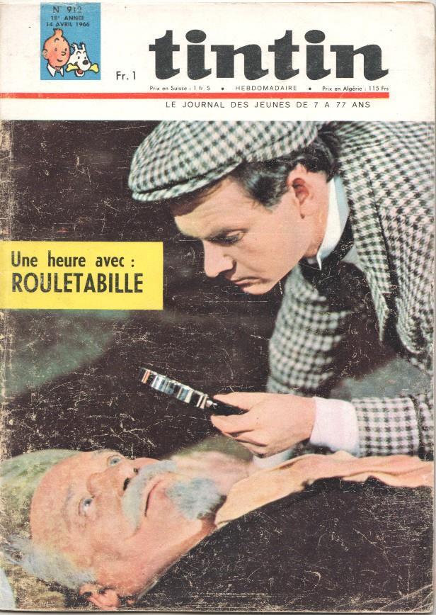 Revista Tintin num 912, año 18, 14/4/66. (faltan paginas), Une heure avec Rouletabille. Poster Balthazar par Bob de Moor