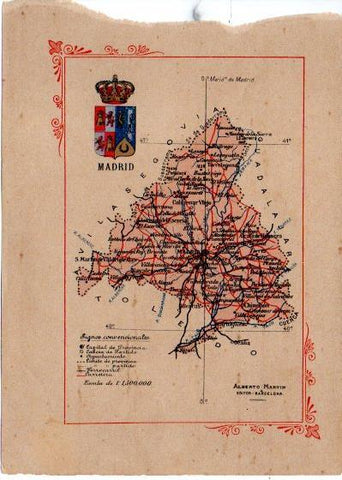 LAMINA V31954: Mapa de la Provincia de Madrid